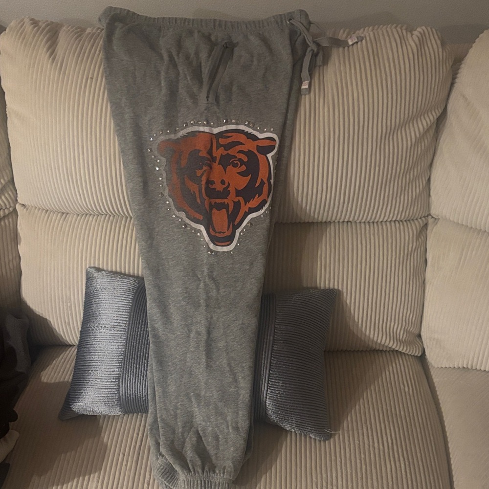 HTF PINK Chicago bears bling sweatpants